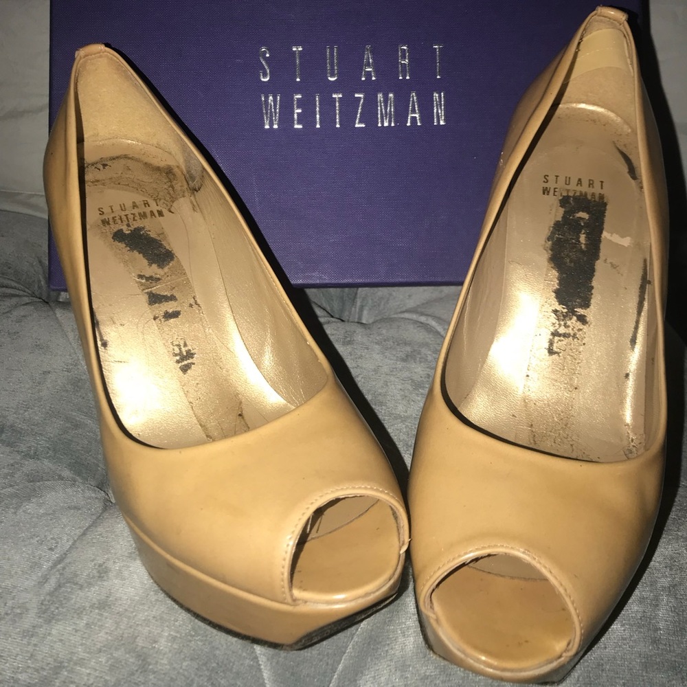 Stuart Weitzman Nude peak toe high heal